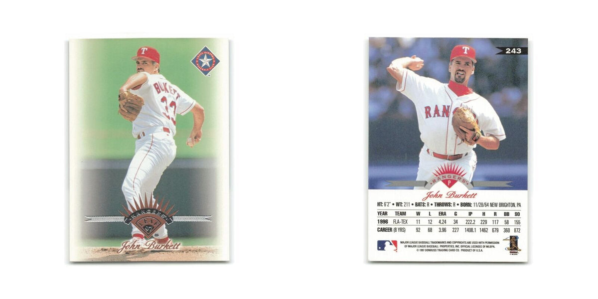 John Burkett 1997 Leaf #243 Texas Rangers Baseball Card NM