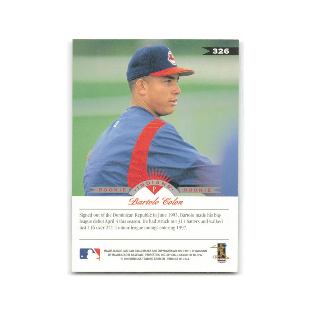Bartolo Colon Rookie 1997 Leaf #326 Cleveland Indians Baseball Card NM