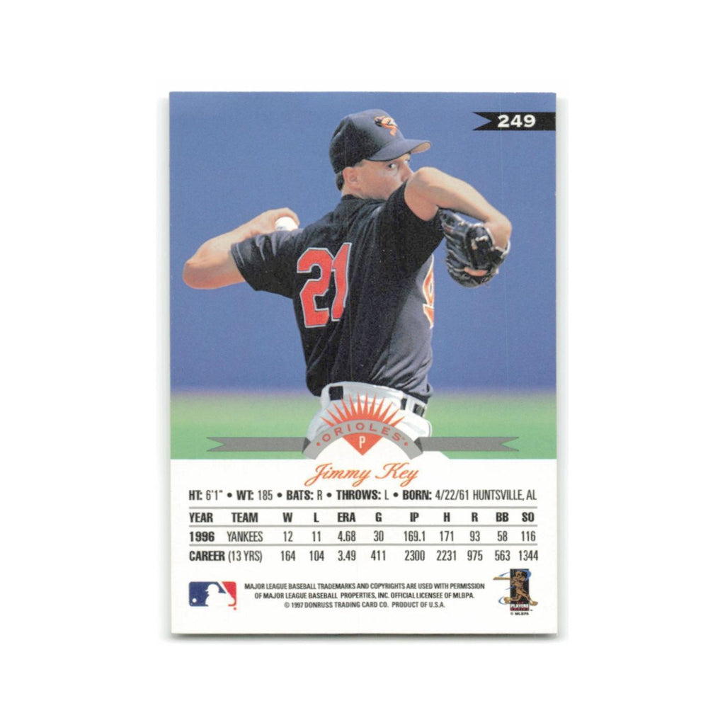 Jimmy Key 1997 Leaf #249 Baltimore Orioles Baseball Card NM