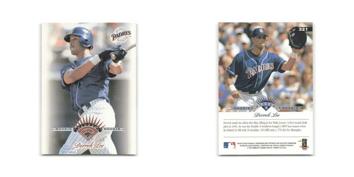 Derrek Lee Rookie 1997 Leaf #321 San Diego Padres Baseball Card NM