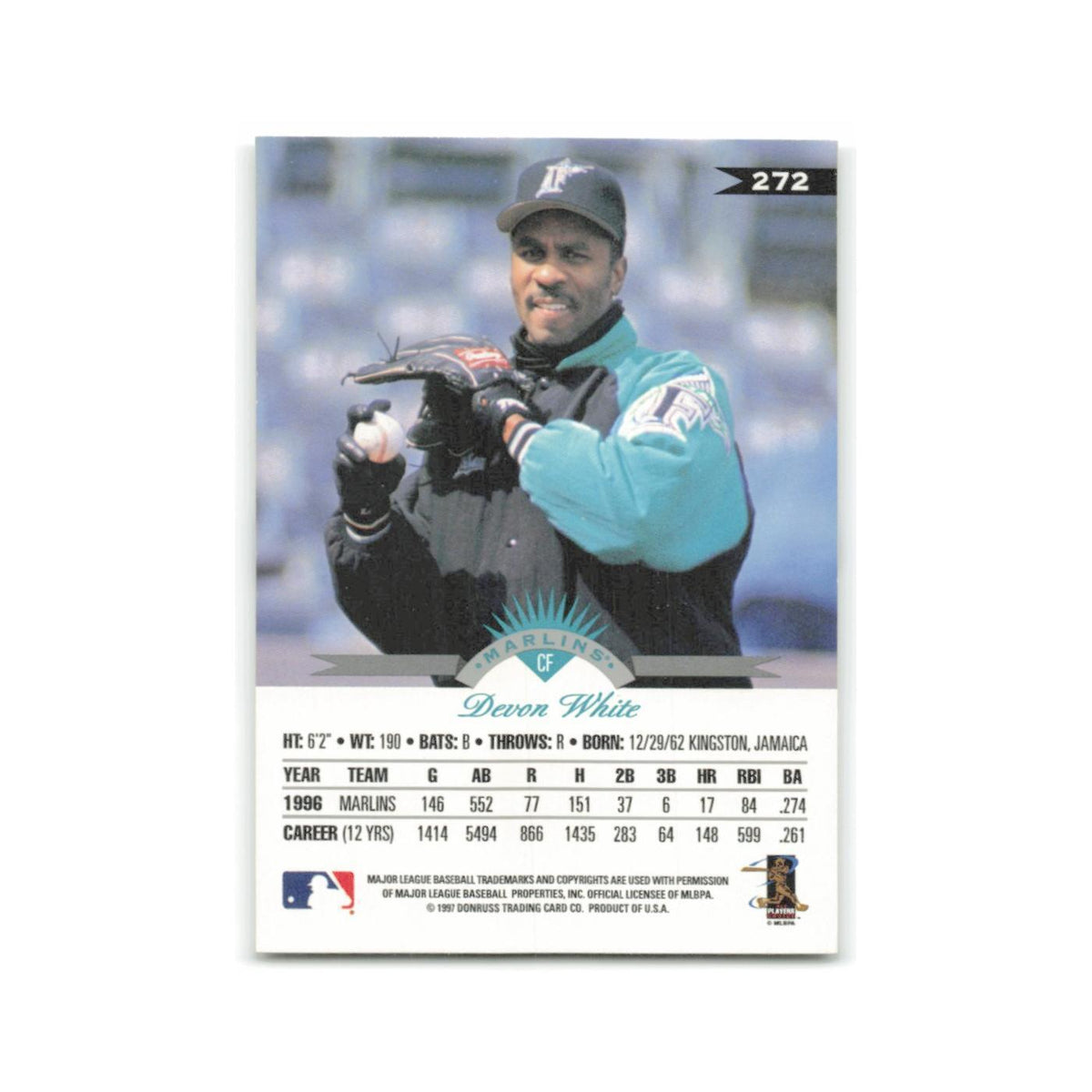 Devon White 1997 Leaf #272 Florida Marlins Baseball Card NM