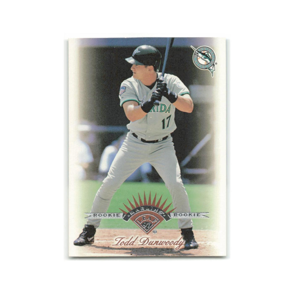 Todd Dunwoody Rookie 1997 Leaf #347 Florida Marlins Baseball Card NM