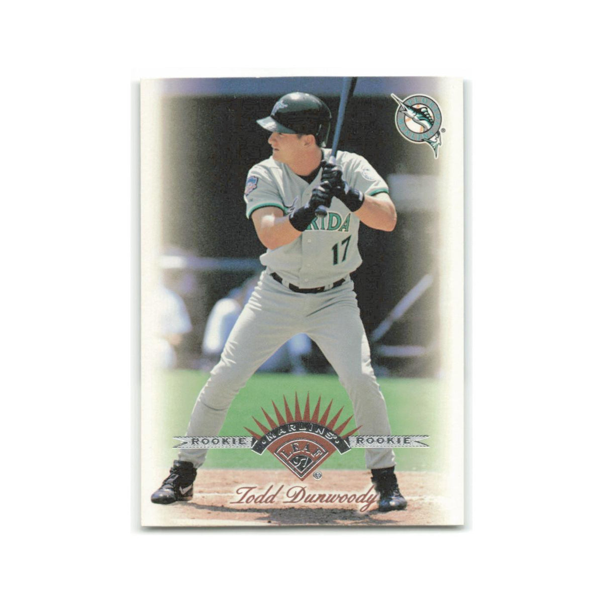 Todd Dunwoody Rookie 1997 Leaf #347 Florida Marlins Baseball Card NM