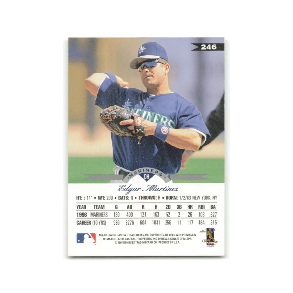 Edgar Martinez 1997 Leaf #246 Seattle Mariners Baseball Card NM