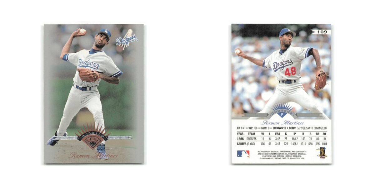 Ramon Martinez 1997 Leaf #109 Los Angeles Dodgers Baseball Card NM