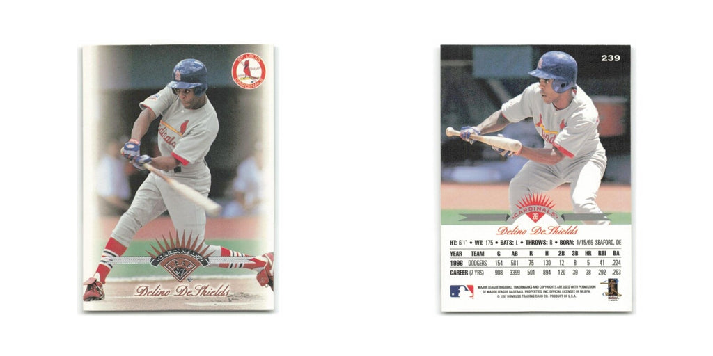 Delino DeShields 1997 Leaf #239 St. Louis Cardinals Baseball Card NM