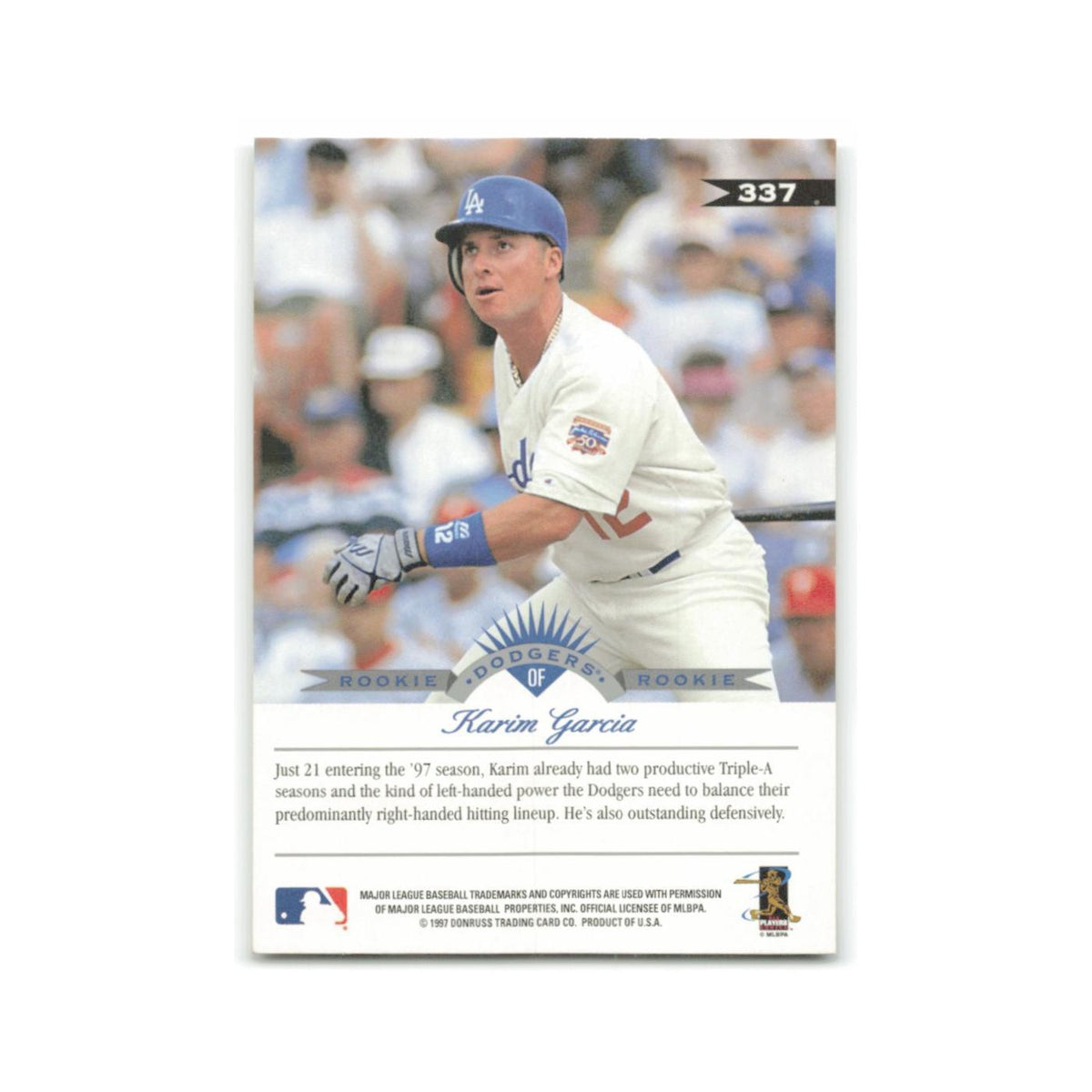 Karim Garcia Rookie 1997 Leaf #337 Los Angeles Dodgers Baseball Card NM