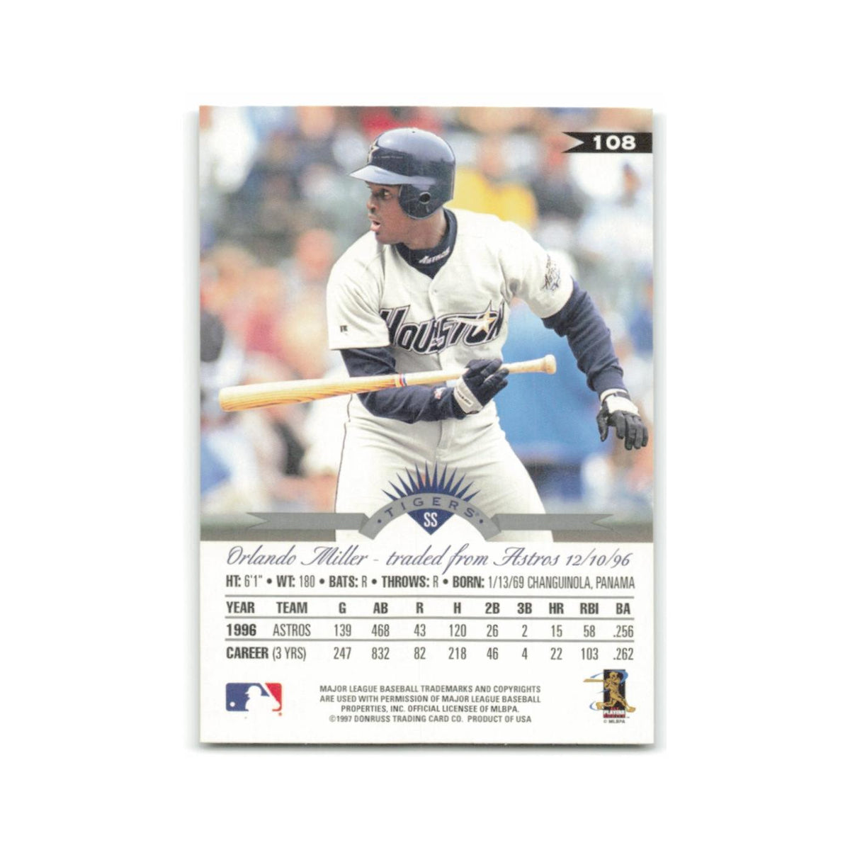 Orlando Miller 1997 Leaf #108 Detroit Tigers Baseball Card NM