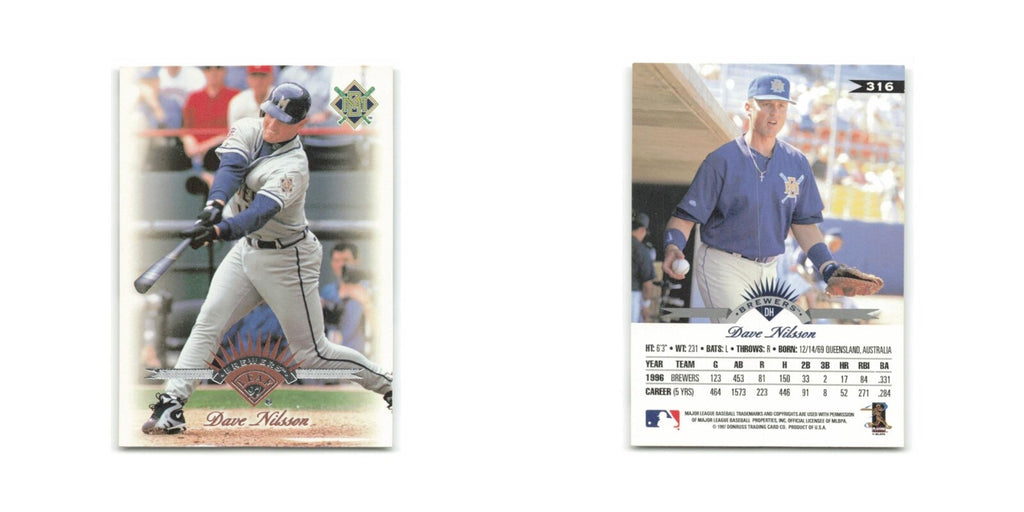 Dave Nilsson 1997 Leaf #316 Milwaukee Brewers Baseball Card NM