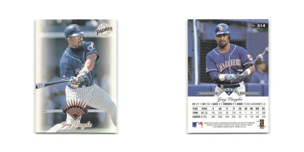 Greg Vaughn 1997 Leaf #314 San Diego Padres Baseball Card NM