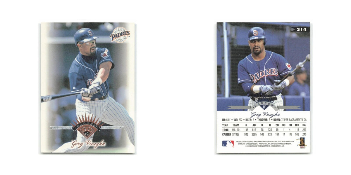 Greg Vaughn 1997 Leaf #314 San Diego Padres Baseball Card NM