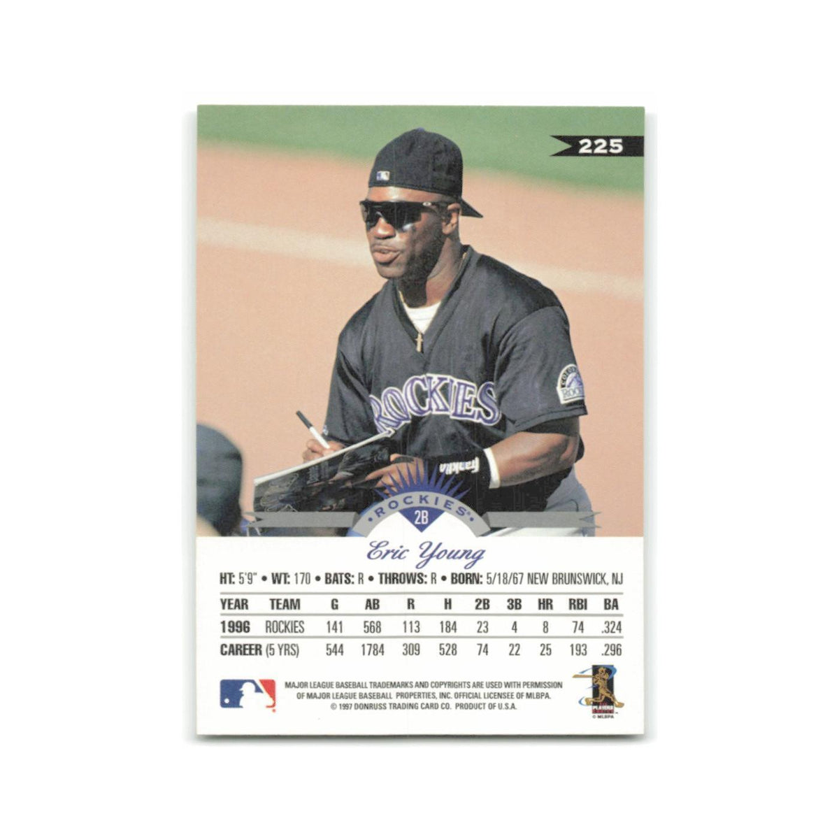 Eric Young 1997 Leaf #225 Colorado Rockies Baseball Card NM