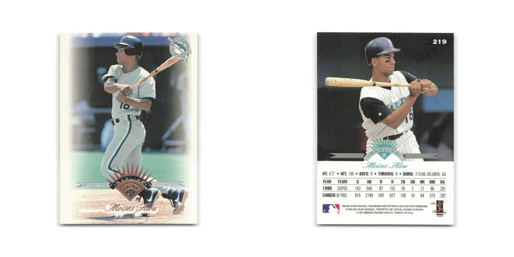 Moises Alou 1997 Leaf #219 Florida Marlins Baseball Card NM