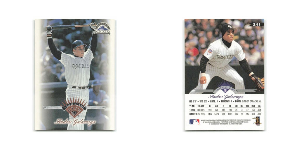 Andres Galarraga 1997 Leaf #241 Colorado Rockies Baseball Card NM