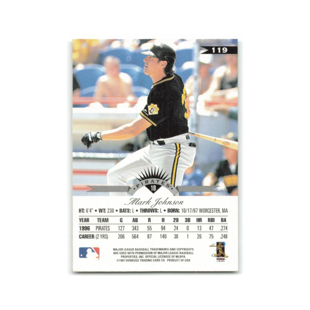 Mark Johnson 1997 Leaf #119 Pittsburgh Pirates Baseball Card NM