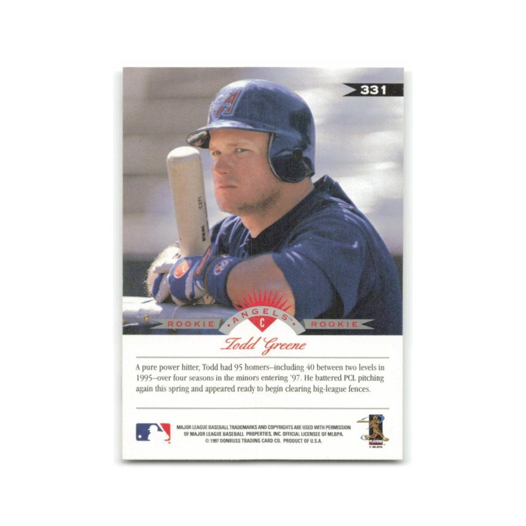 Todd Greene Rookie 1997 Leaf #331 Anaheim Angels Baseball Card NM