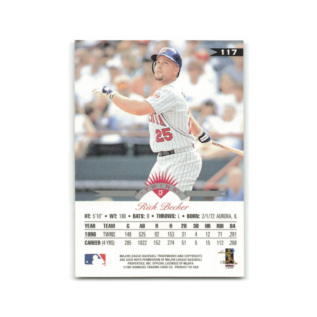 Rich Becker 1997 Leaf #117 Minnesota Twins Baseball Card NM
