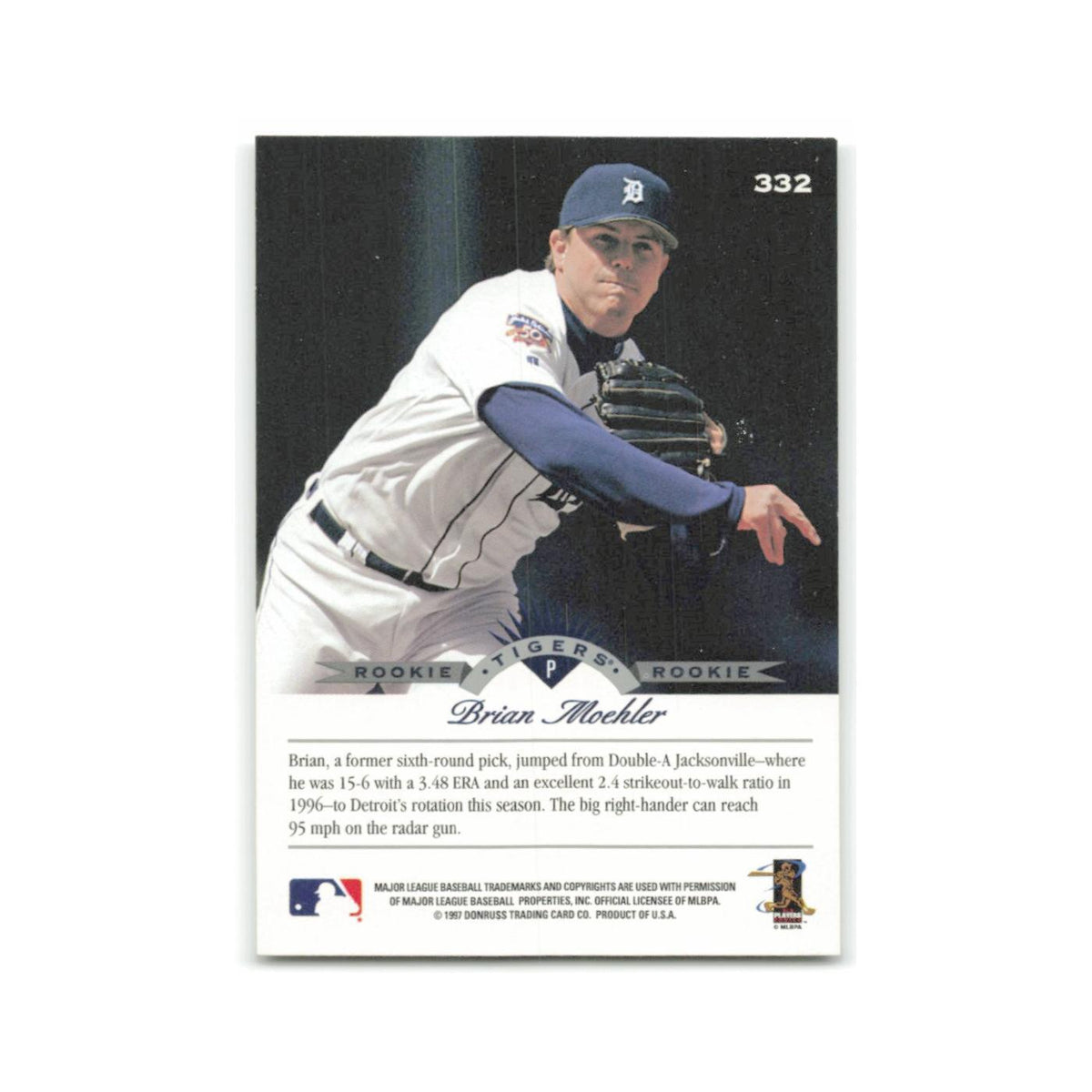 Brian Moehler Rookie 1997 Leaf #332 Detroit Tigers Baseball Card NM