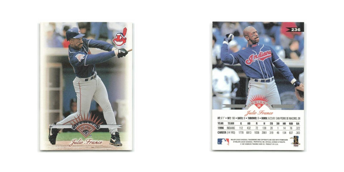 Julio Franco 1997 Leaf #236 Cleveland Indians Baseball Card NM
