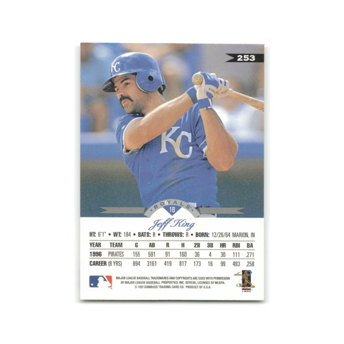 Jeff King 1997 Leaf #253 Kansas City Royals Baseball Card NM