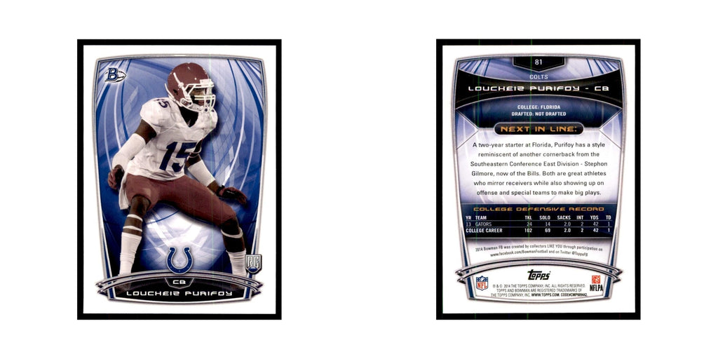 2014 Bowman Loucheiz Purifoy RC Football Cards #81