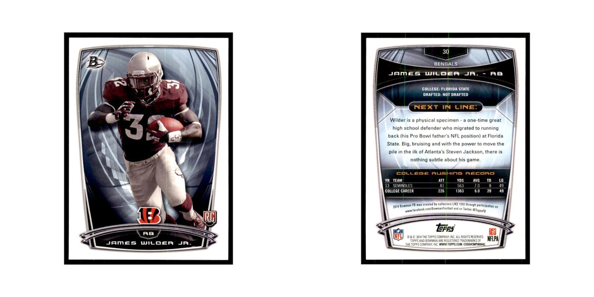 2014 Bowman James Wilder Jr. RC Football Cards #30