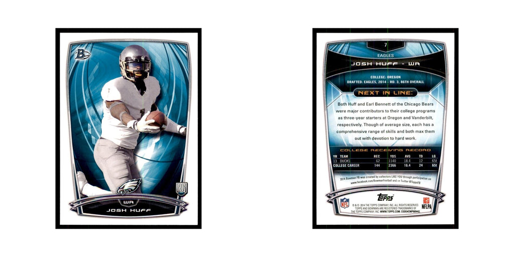 2014 Bowman Josh Huff RC Football Cards #7