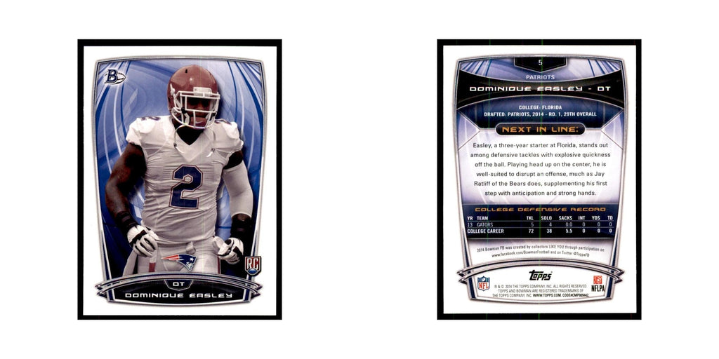 2014 Bowman Dominique Easley RC Football Cards #5