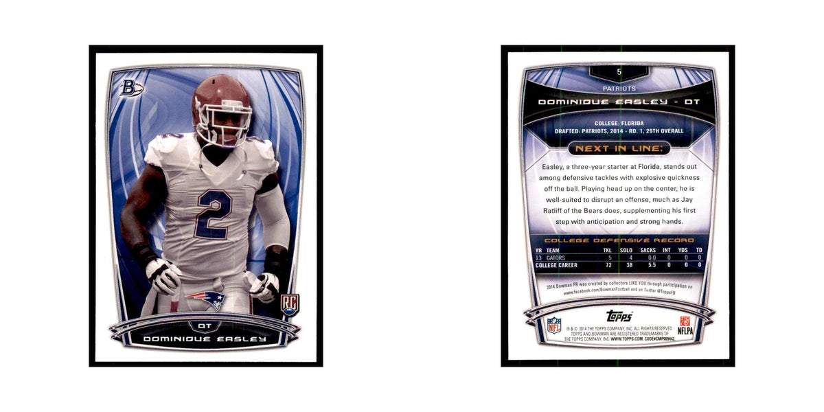 2014 Bowman Dominique Easley RC Football Cards #5