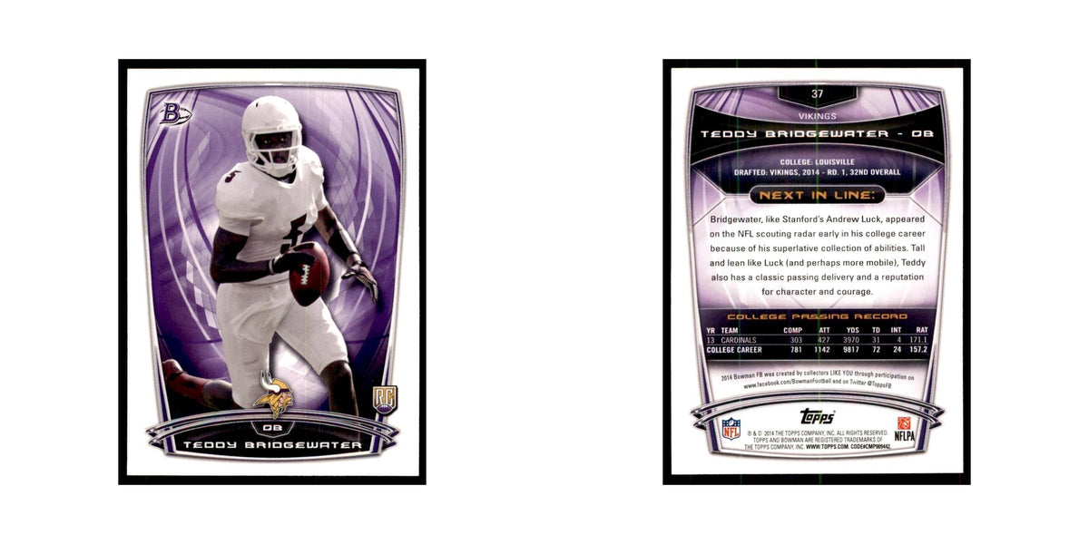 2014 Bowman Teddy Bridgewater RC Football Cards #37