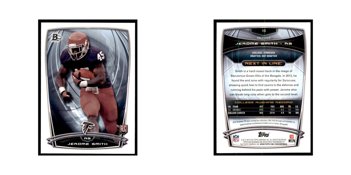 2014 Bowman Jerome Smith RC Football Cards #10