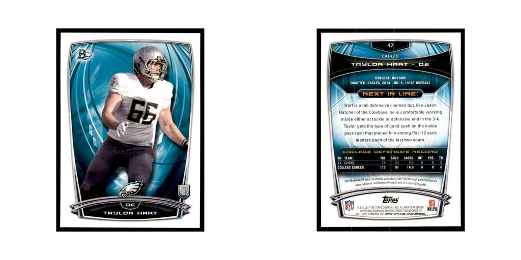 2014 Bowman Taylor Hart RC Football Cards #42