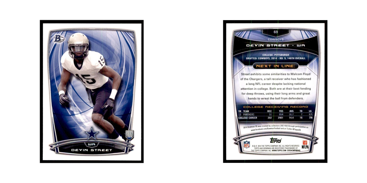2014 Bowman Devin Street RC Football Cards #69