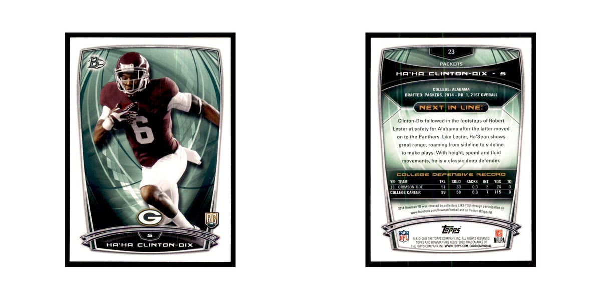 2014 Bowman Ha Ha Clinton-Dix RC Football Cards #23