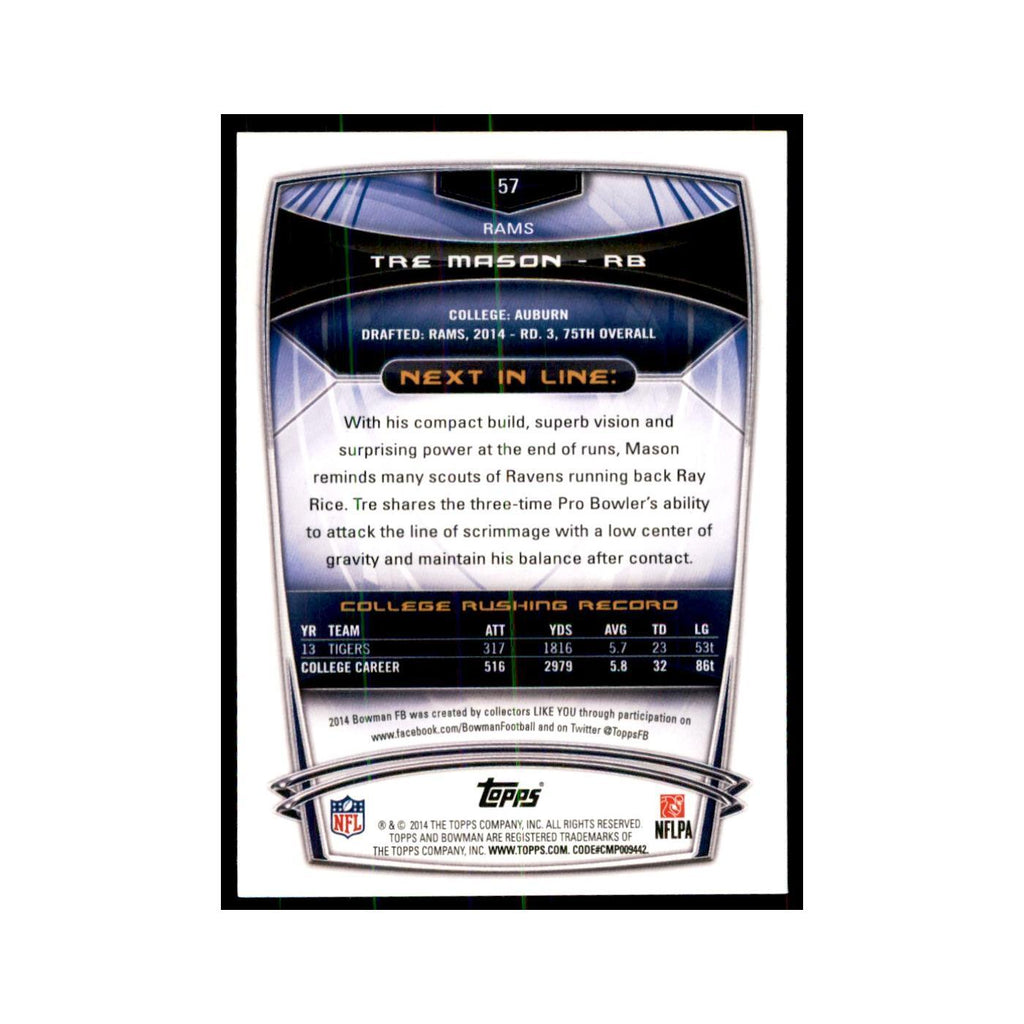 2014 Bowman Tre Mason RC Football Cards #57