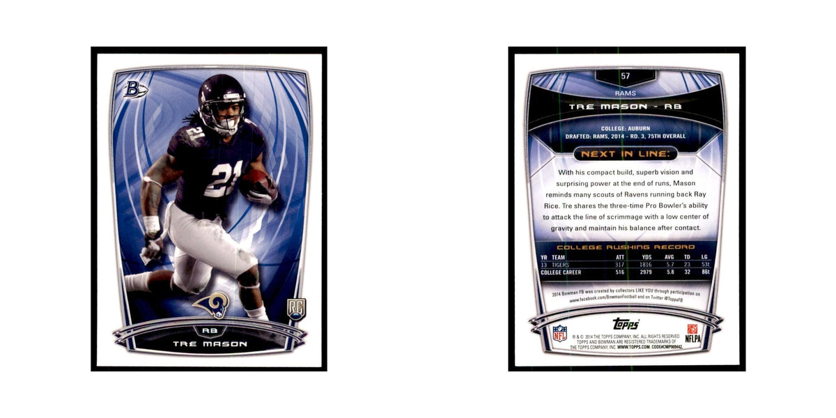 2014 Bowman Tre Mason RC Football Cards #57