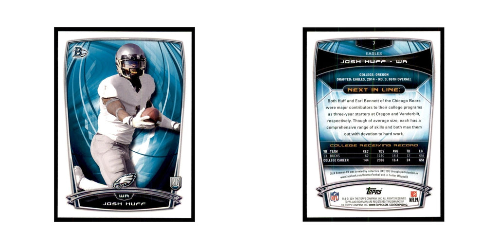2014 Bowman Josh Huff RC Football Cards #7