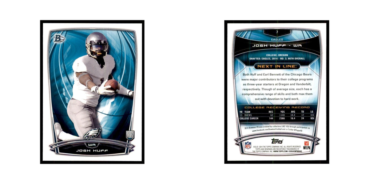 2014 Bowman Josh Huff RC Football Cards #7