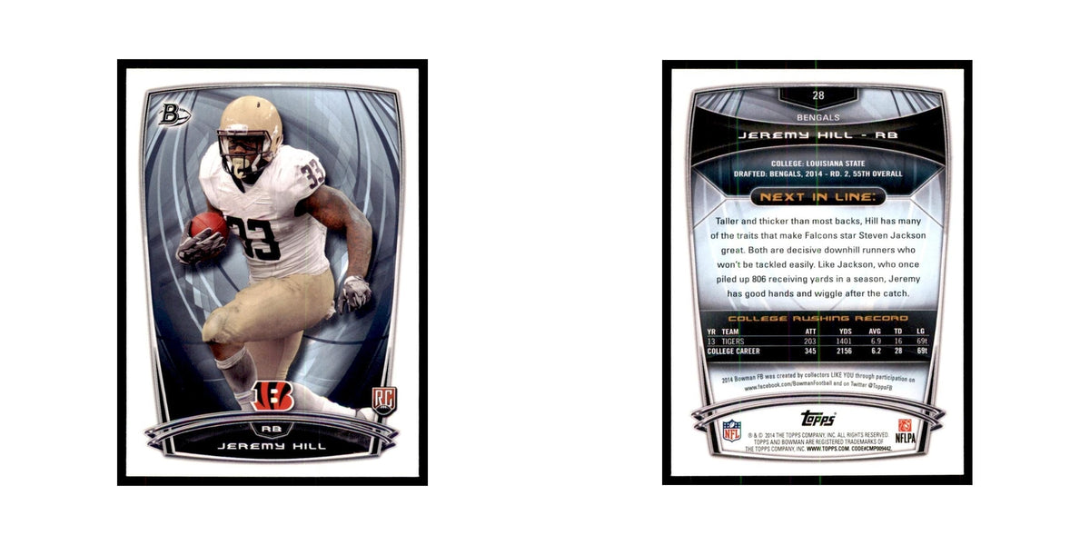 2014 Bowman Jeremy Hill RC Football Cards #28
