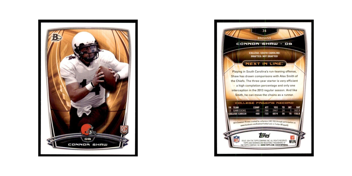 2014 Bowman Connor Shaw RC Football Cards #74