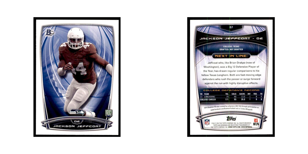 2014 Bowman Jackson Jeffcoat RC Football Cards #87