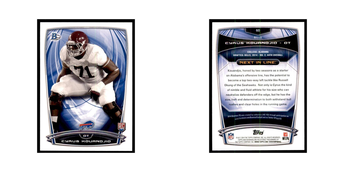 2014 Bowman Cyrus Kouandjio RC Football Cards #60