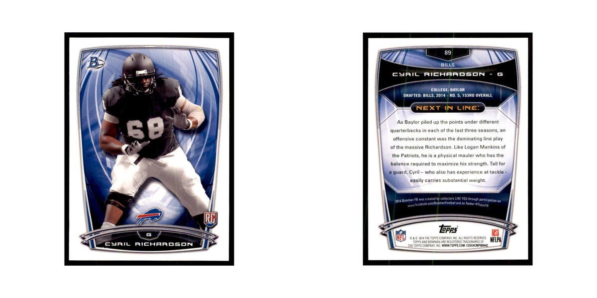 2014 Bowman Cyril Richardson RC Football Cards #89