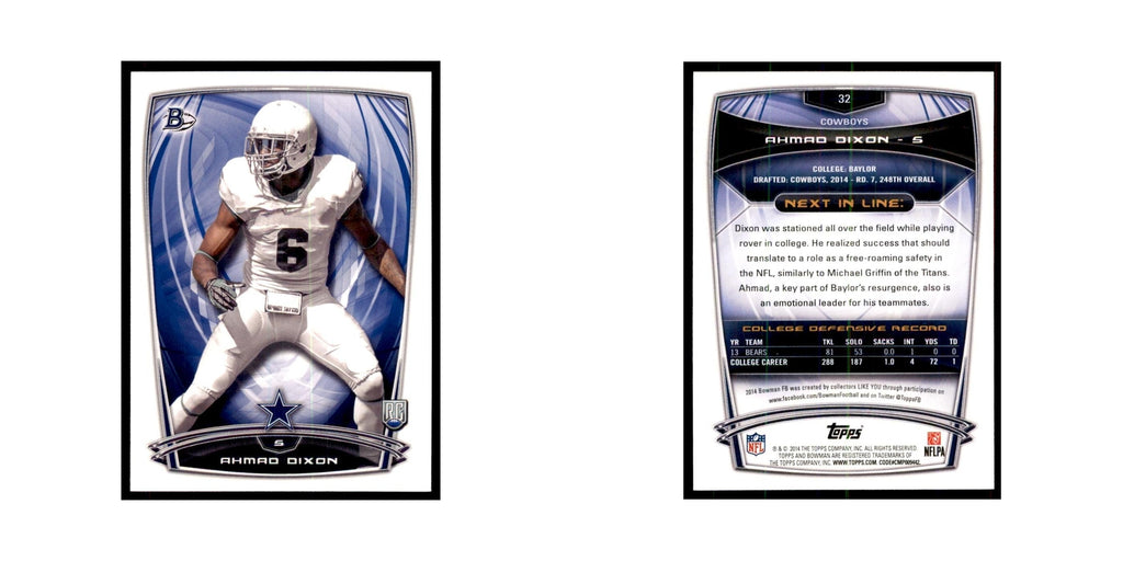 2014 Bowman Ahmad Dixon RC Football Cards #32