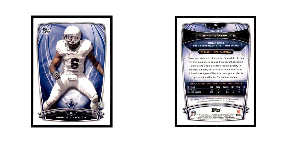 2014 Bowman Ahmad Dixon RC Football Cards #32