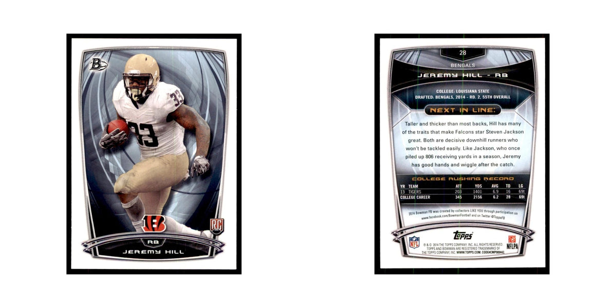 2014 Bowman Jeremy Hill RC Football Cards #28