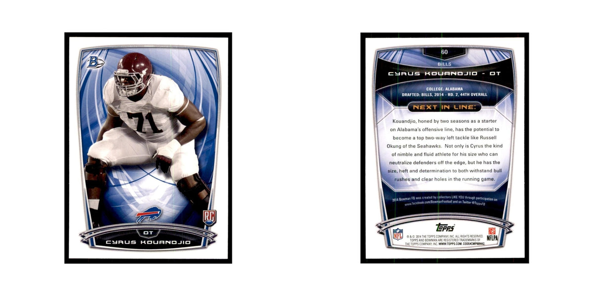 2014 Bowman Cyrus Kouandjio RC Football Cards #60