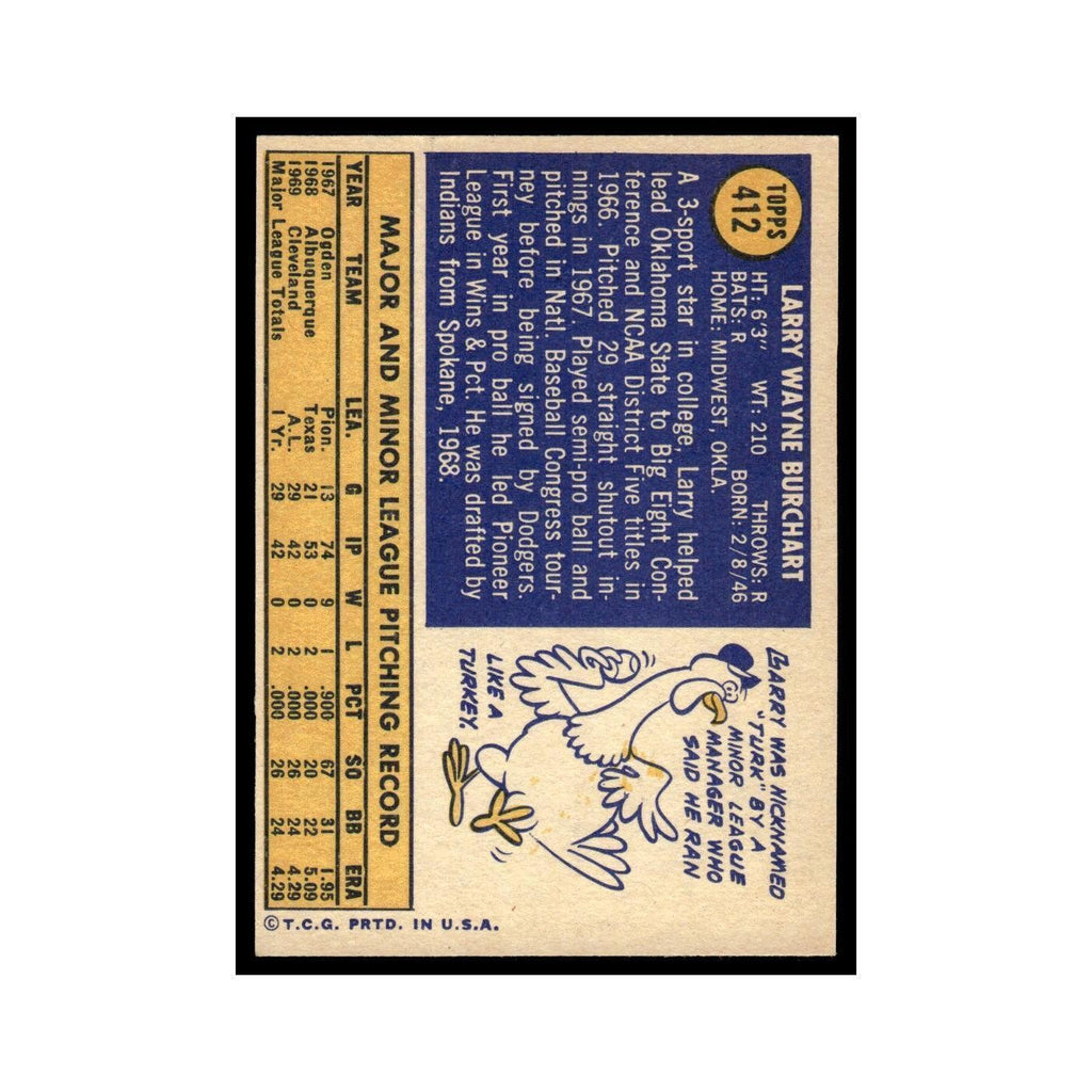 1970 Topps (Damaged) Larry Burchart Indians #412