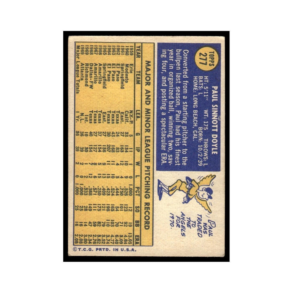 1970 Topps (Damaged) Paul Doyle Angels #277