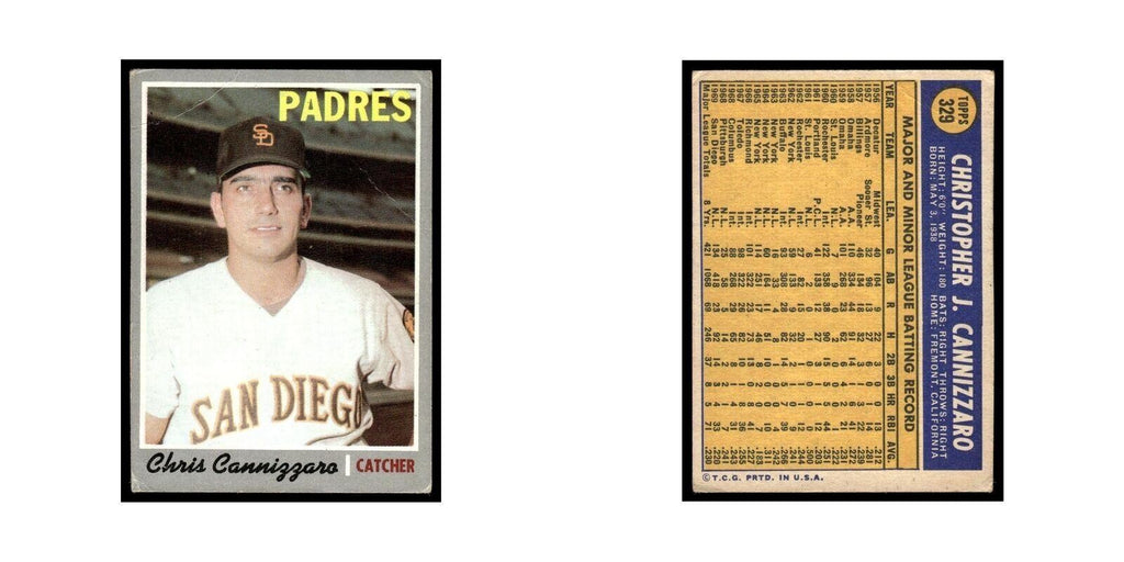 1970 Topps (Damaged) Chris Cannizzaro Padres #329